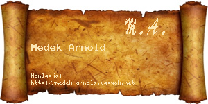 Medek Arnold névjegykártya